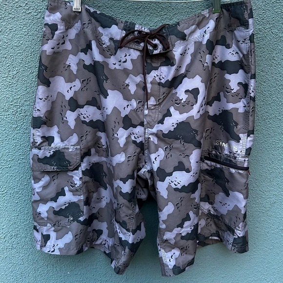 SIMMS Camouflages Camo Pattern Fishing Drawstring Board Shorts | Size… - Picture 5 of 6